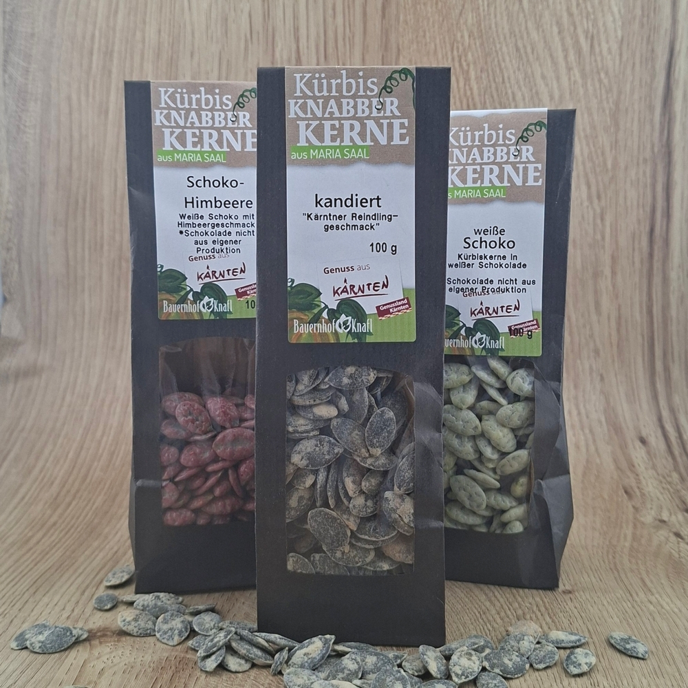 Kürbisknabberkerne aus Kärnten 100g – verschiedene Sorten