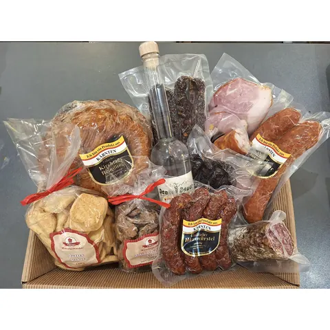 Geschenkskorb Deluxe – verpackte Spezialitäten