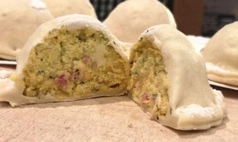 Kärntner Polenta (Maisgrieß) -Speck Nudel